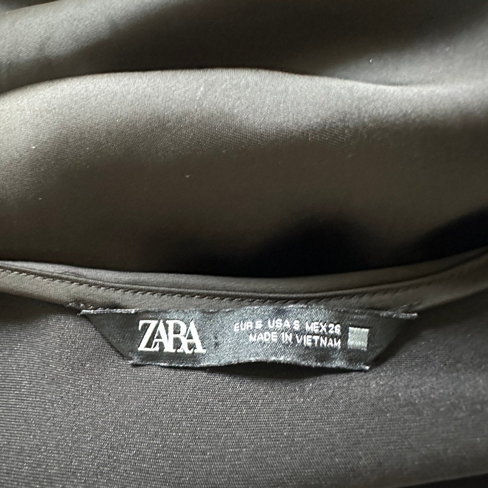 Zara Satin Effect Slip Dress with Buttons Midi Dress Side Slit Evening Gown S - Picture 9 of 11